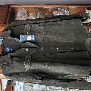 Mens corduroy shirt- dark olive green